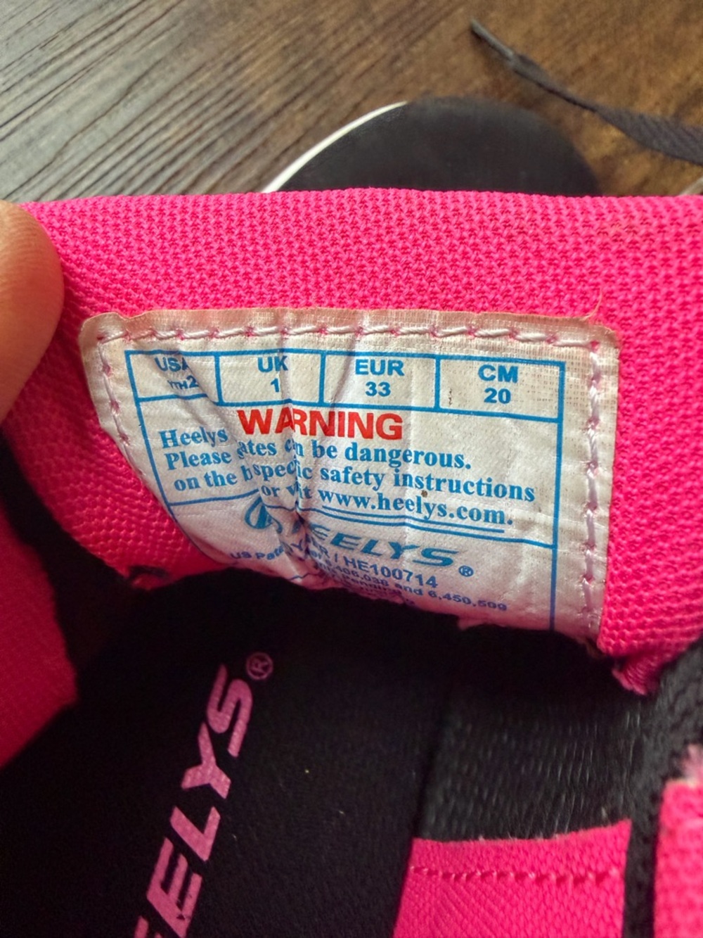 Heelys Black and Hot Pink Kid’s Skate Sneakers - Picture 4 of 4